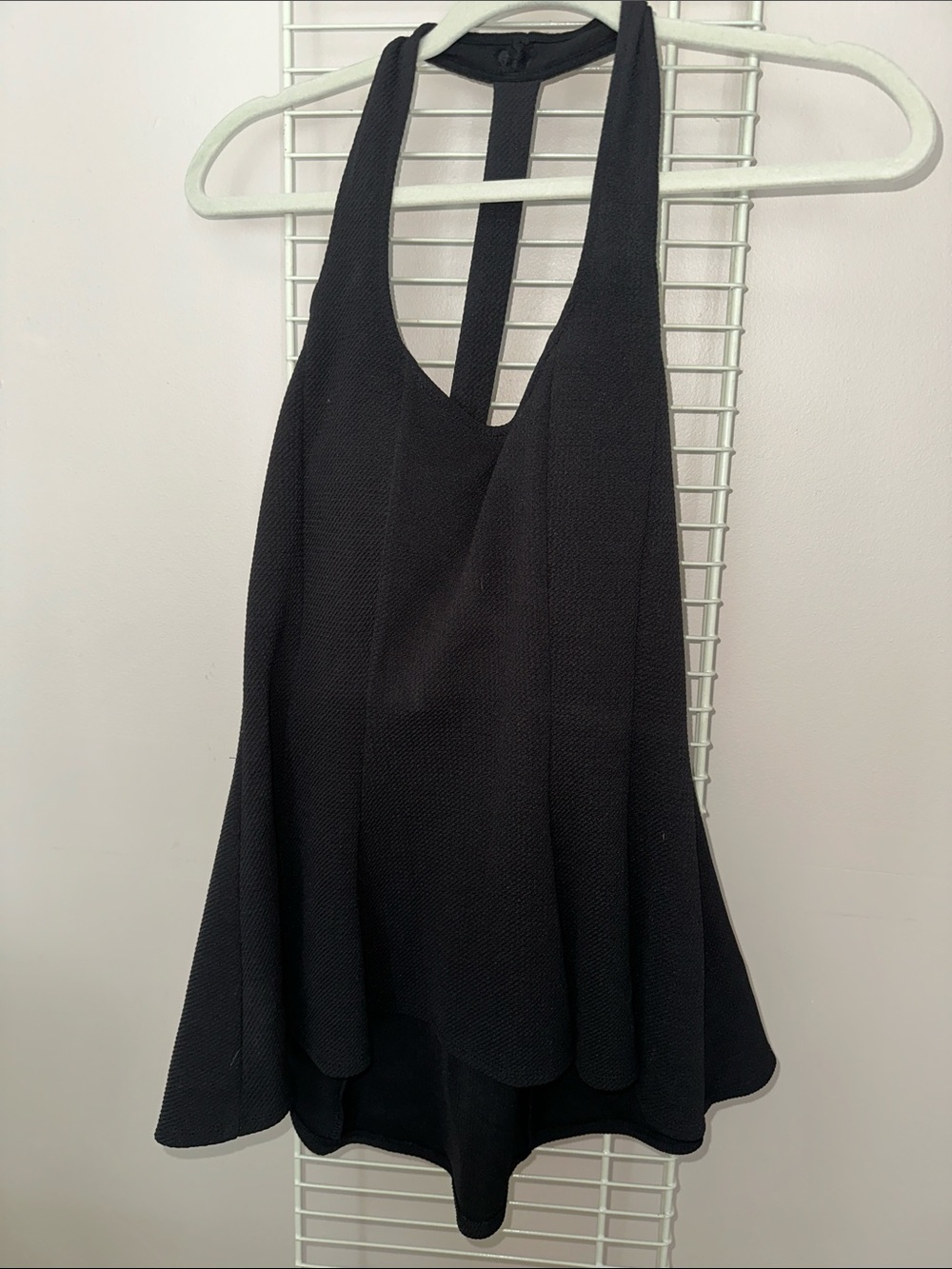 Black Halter Neck Swing Top/ Mini Dress - Women